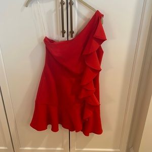 red off shoulder dress size large worn once